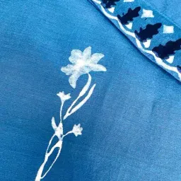 Chidiyaa Roohani Aasmani Khwab Blue Handblock Printed Chanderi Silk Kurti image 5