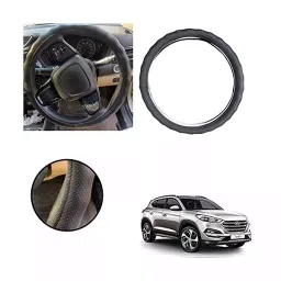 Auto Pearl Ring Type Car Steering Wheel Cover (Gold Full Cola) Compatible with Tucson-picture-11