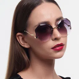 PELLE LUXUR Unisex Purple Lens & Gold-Toned Oval Sunglasses-picture-11