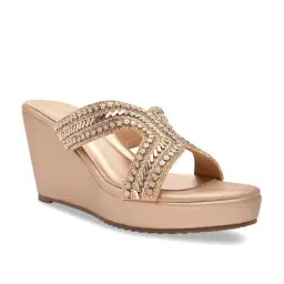 Rocia by Regal Women's Rose Gold Casual Wedges image 3