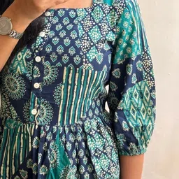 SRF JAIPUR Women Ethnic Motifs Print A-Line Midi Dress image 4