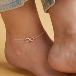 Zavya 925 Sterling Silver Eternal Rose Radiance Infinity Chain Flexible Anklets For Women-picture-47