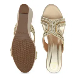 Rocia by Regal Women's Gold Casual Wedges image 4