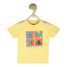 Peter England Kids Yellow Printed  T-Shirt-image-88