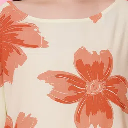 Ranng Floral Printed Flowy Kaftan Top With Relaxed Fit Pants Co-Ords image 2