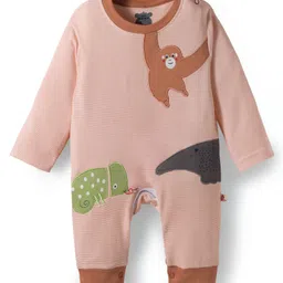 Mini Taurus Interlock Knit Full Sleeves Rompers with Animal Print - Rust Orange-picture-35