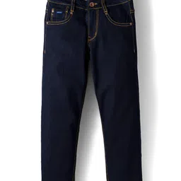 Ruff Denim Full Length Straight Fit Washed Jeans - Navy Blue-picture-28