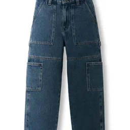 Pine Kids Denim Woven Full Length Washed Jeans - Blue-picture-13