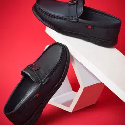 KATS H Alphabet Applique Detailed Slip On Loafers - Black-picture-21