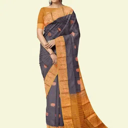 The Chennai Silks Floral Woven Design Zari Arani Saree With Blouse Piece-image-24