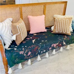 THROWPILLOW Blue & White Printed Polyester 1 Piece Sofa Cover image 2