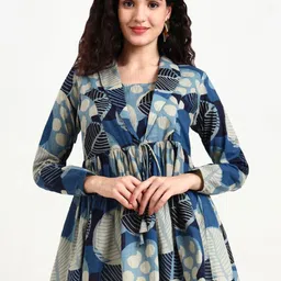 KALINI Women Floral Printed Cotton Peplum Top-picture-30