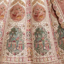 ODETTE Embroidered Sequinned Semi-Stitched Lehenga & Unstitched Blouse With Dupatta image 4