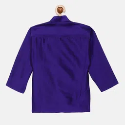 THANGAMAGAN Boys Blue Art Silk Kurta image 2