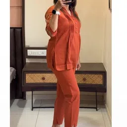 SRF JAIPUR Printed Mandarin Collar Tunic & Trousers Co-Ords image 3