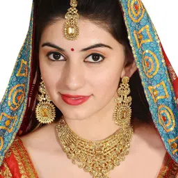 VATSALYA creation Gold-Plated Stone-Studded Jewellery Set-picture-17
