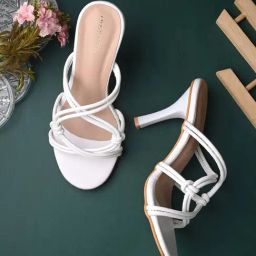 Clog London Women's White Cross Strap Stiletto-picture-20