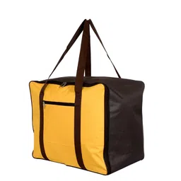 Kuber Industries Set Of 2 Mustard Yellow & Brown Solid Wardrobe Organizers image 2