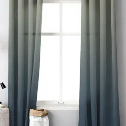 SPACES DRAPE STORY Boho Blue Polyester 7 ft Sheer Door Curtains - Set of 2-picture-38
