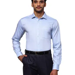 Park Avenue Blue Slim Fit Self Design Shirt-picture-19