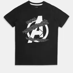 Pantaloons Junior Kids Black & White Cotton Printed Avengers T-Shirt-image-22