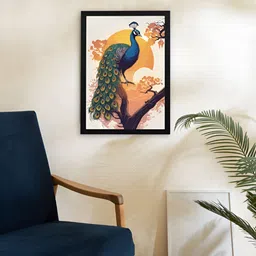 Giftii White & Blue Printed Wooden Framed  Wall Art-picture-29