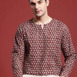 Anouk Men Ethnic Motifs Printed Pure Cotton Kurta-image-12
