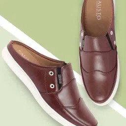 Fausto Men's Brown Mule Shoes-picture-46