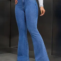 GRX Women Bootcut High-Rise Slash Knee Light Fade Stretchable Jeans-picture-21