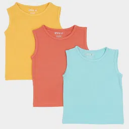 Mi Arcus Unisex Sleeveless Solid Vest Pack of 3 Multicolor-picture-27