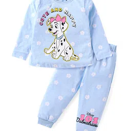 Babyhug Disney Single Jersey Knit Full Sleeves Night Suit With 101 Dalmatians Graphics - Light Blue-picture-16