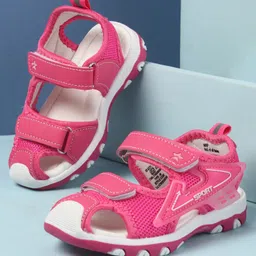 Cute Walk by Babyhug Velcro Closure Solid Color Sandals- Fuchsia-image-39