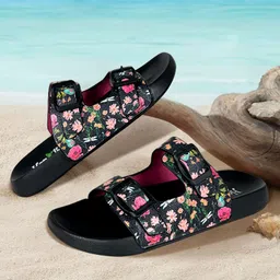 KazarMax Floral Printed Sandals - Black-picture-27