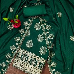 rangtulika ethnics Rangtulika Floral Embroidered Sequinned Unstitched Dress Material-picture-38
