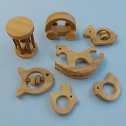 neemtoys Set of 7-Joyful Toys for Toddlers- Made From Oure Neem Wood - Healthy & Immunity Boosting image 2