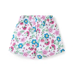 Babyhug Cotton Knit Shorts with Floral Print Bow Applique  Pack of 3 - Multicolour image 3