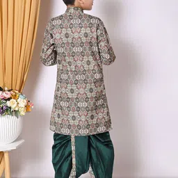 Cae Boys Ethnic Motifs Embroidered Regular Sequinned Kurta with Dhoti Pants image 4