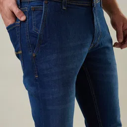 TIM PARIS Men Original Tapered Fit Mid-Rise Light Fade Stretchable Jeans image 5