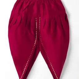 Saka Designs Woven Sleeveless Kurti Dhoti Set with Sequin Detailing & Embroidery - Maroon image 4