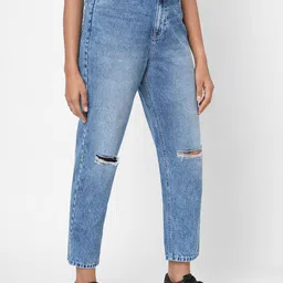 Kraus Jeans Women Slash Knee High-Rise Light Fade Cotton Jeans image 2