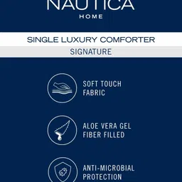 Nautica Blue Microfiber AC Room 110 GSM Single Bed Comforter image 4