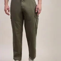 British Club Men Comfort Straight Fit Low-Rise Cargos Trousers-image-20