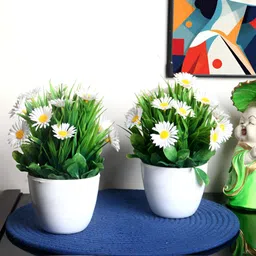 FOLIYAJ Green 2 Pieces Artificial Plant With Pot-picture-27