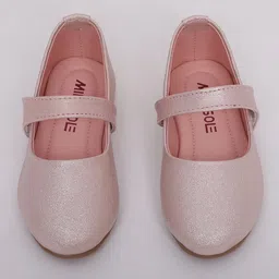 Mine Sole Solid Shimmer Effected Party Wear Mary Jane Ballerinas - Blush Pink-picture-37