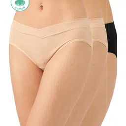 Inner Sense Organic Cotton Pack Of 3 Solid Anti Microbial Maternity Panties  - Multi Colour-picture-27