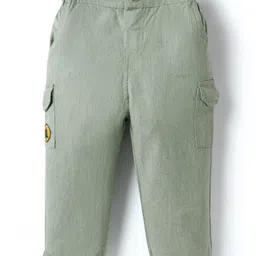 Ollypop Woven Full Length Solid Colour Trouser With Pockets - Light Green image 1