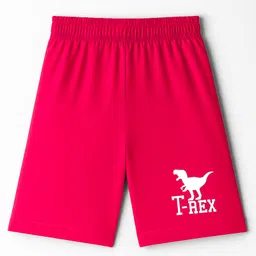 kookie kids india Kookie Kids Single Jersey Knit Above Knee Length Shorts With Dino Print - Red-picture-34