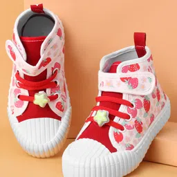 Cute Walk by Babyhug Casual Shoes With Velcro Closure & Floral Print - Red-picture-11