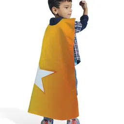 Right Gifting Digital Printed Satin Cape For Kids - Orange image 2