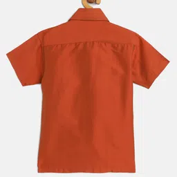 THANGAMAGAN Half Sleeves Solid Shirt - Coral image 3